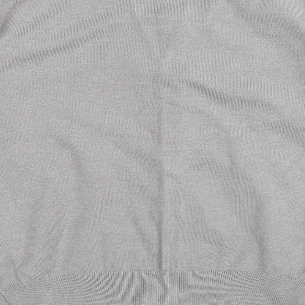 Brave Soul Womens Grey Round Neck Viscose Cardigan Jumper Size M