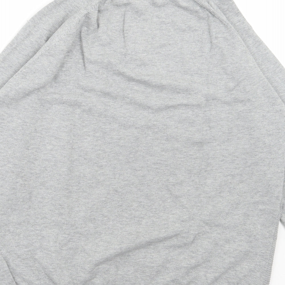 Broken Standards Mens Grey High Neck Cotton Pullover Jumper Size M
