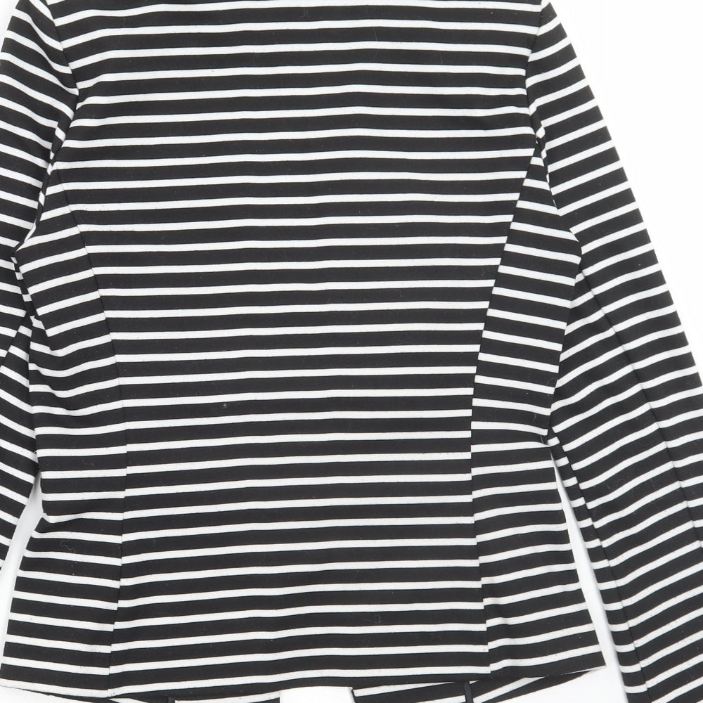 Marks & Spencer Womens Black Striped Jacket Blazer Size 8