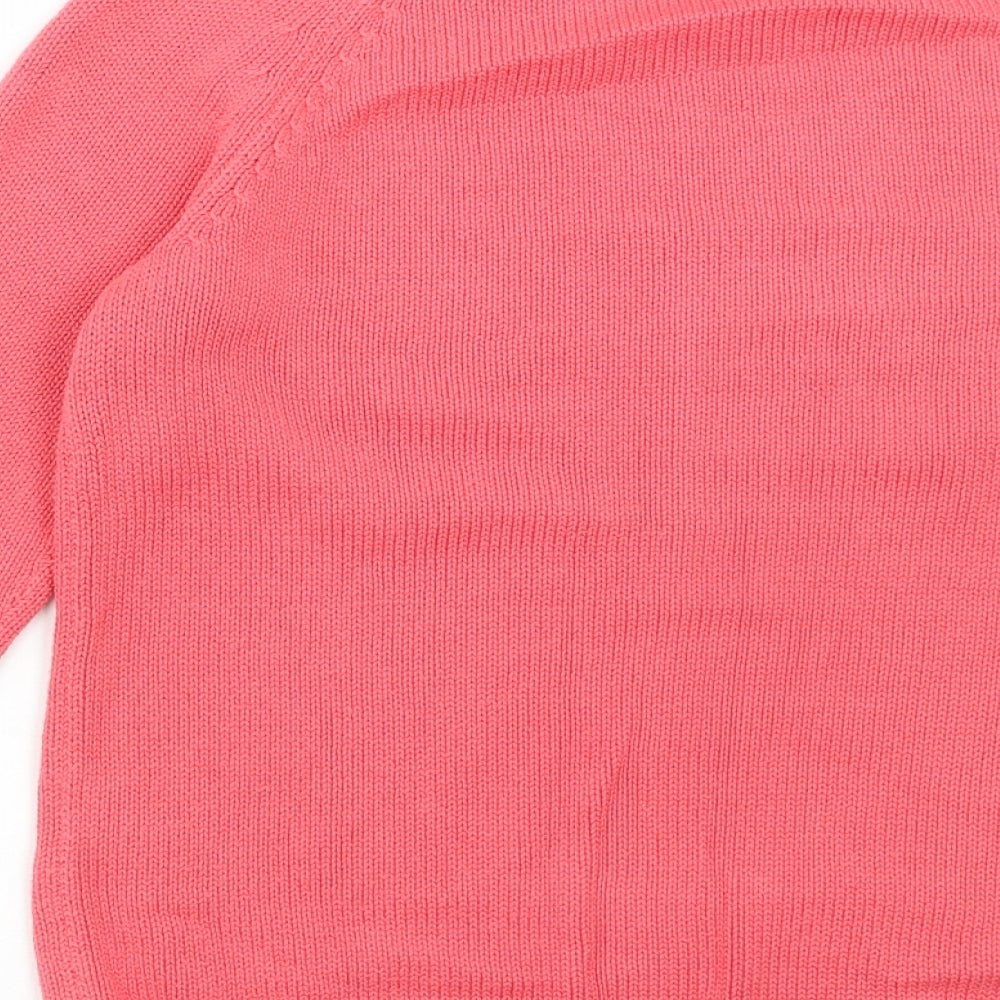 Marks & Spencer Womens Pink Round Neck Cotton Pullover Jumper Size 8
