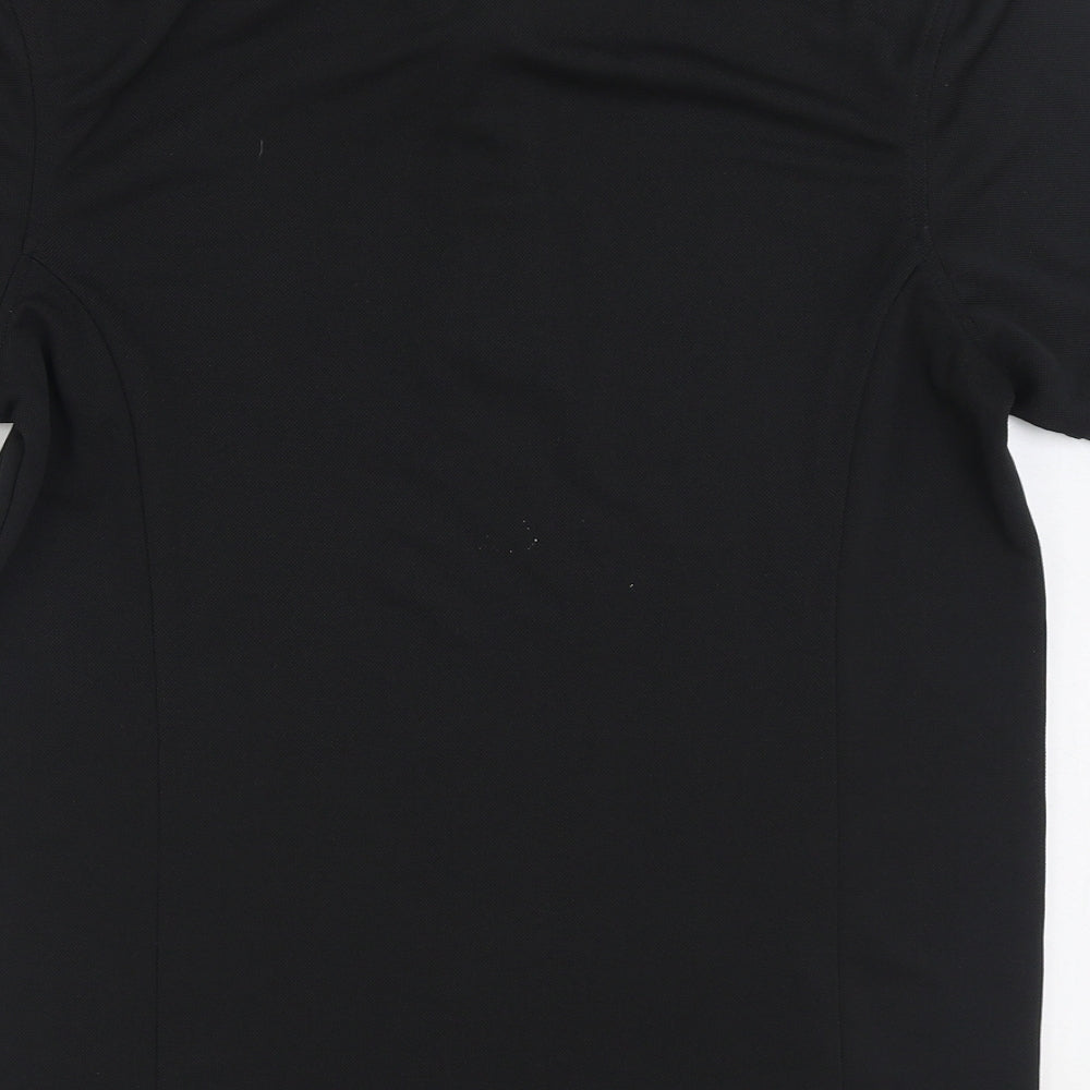 Preworn Mens Black Polyester Polo Size S Collared Pullover