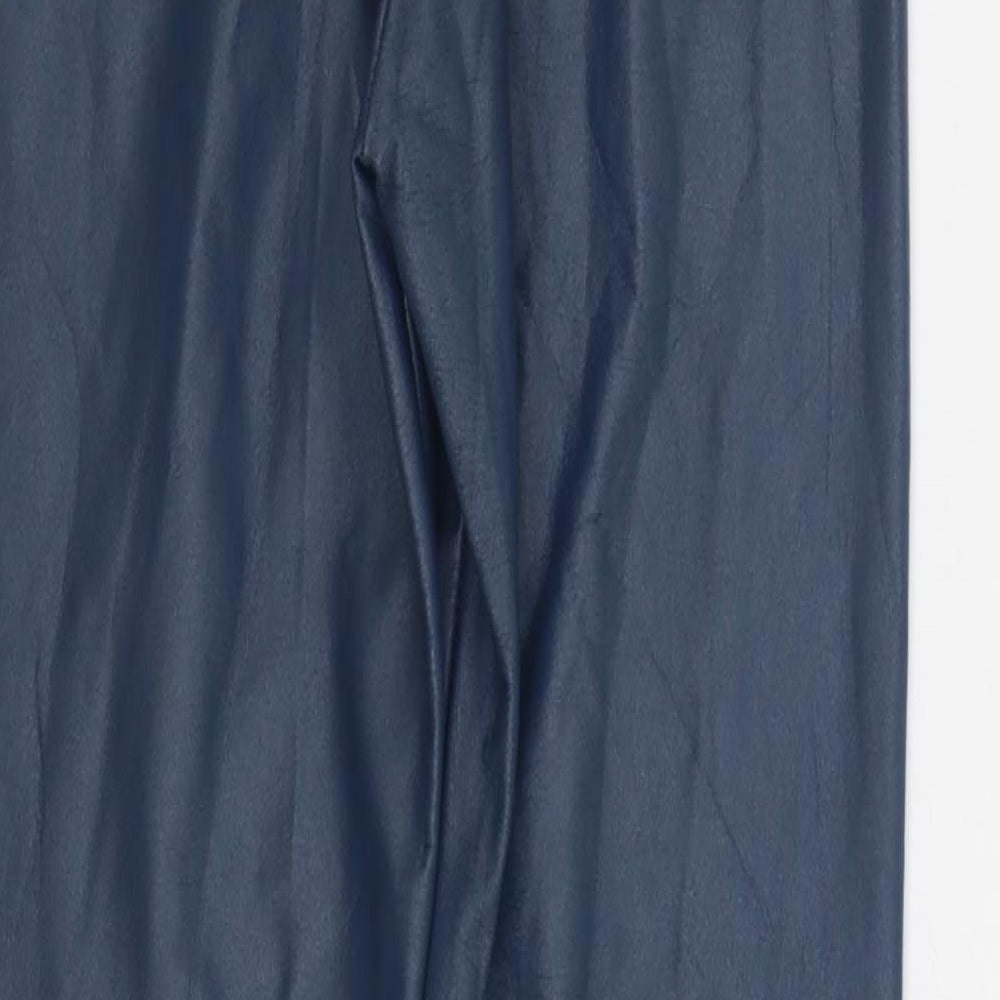 Preworn Womens Blue Polyurethane Jogger Leggings Size L L30 in
