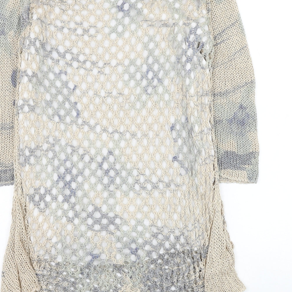Casamia Womens Multicoloured Geometric Acrylic Basic Blouse Size M Round Neck