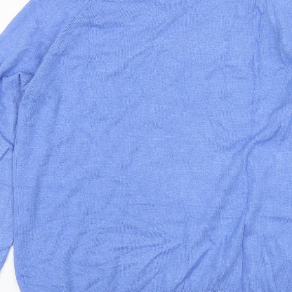 Dunnes Stores Womens Blue Round Neck Viscose Pullover Jumper Size L