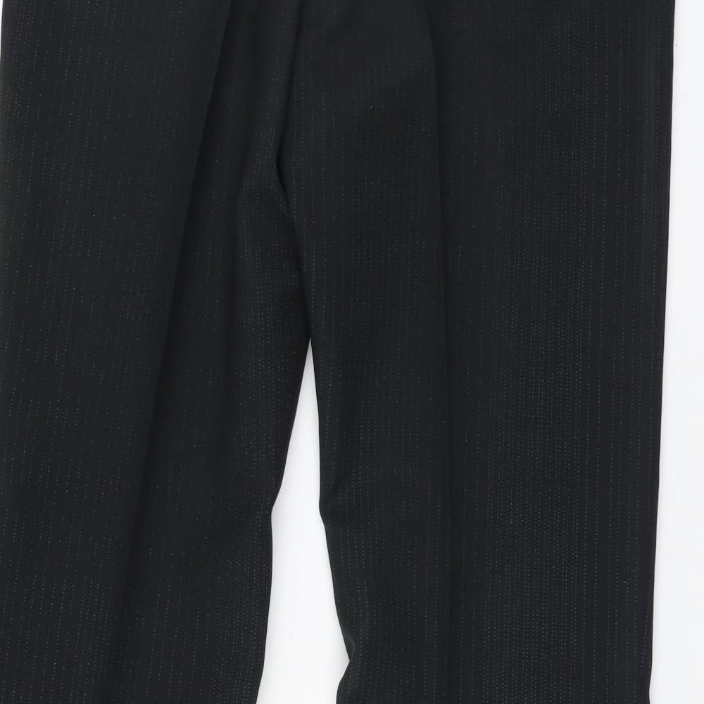 Atmosphere Womens Black Striped Polyester Trousers Size 12 L28 in Regular Button