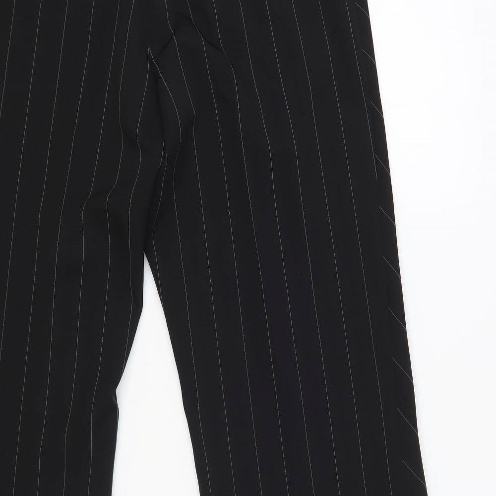 Atmosphere Womens Black Striped Polyester Dress Pants Trousers Size 14 L27 in Regular Hook & Loop
