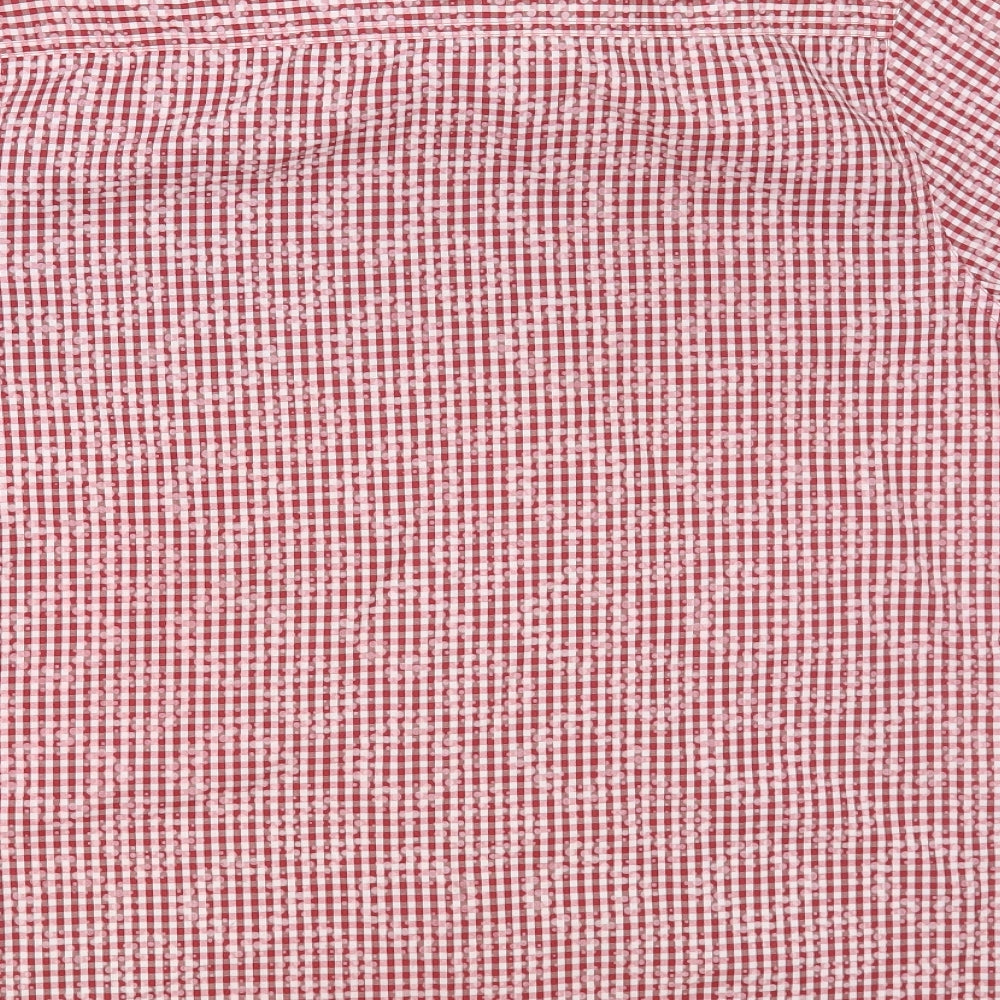Mish Mash Mens Red Check Cotton Button-Up Size M Collared Button