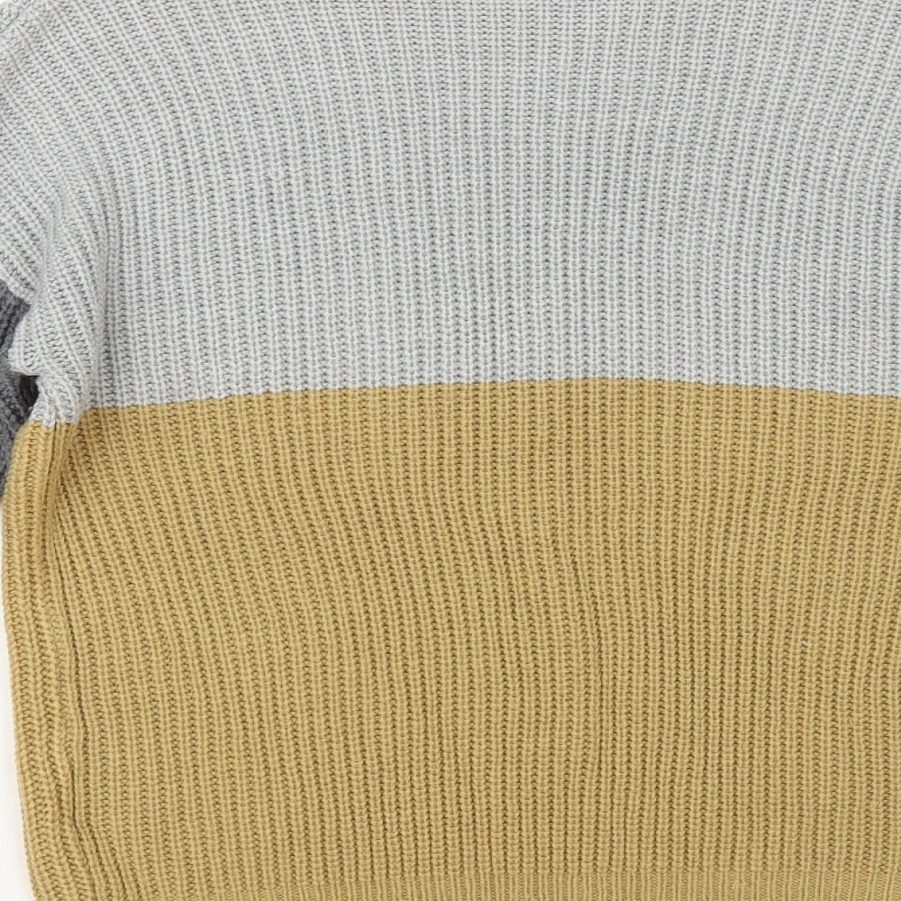 PEP & Co Womens Grey Round Neck Acrylic Pullover Jumper Size L
