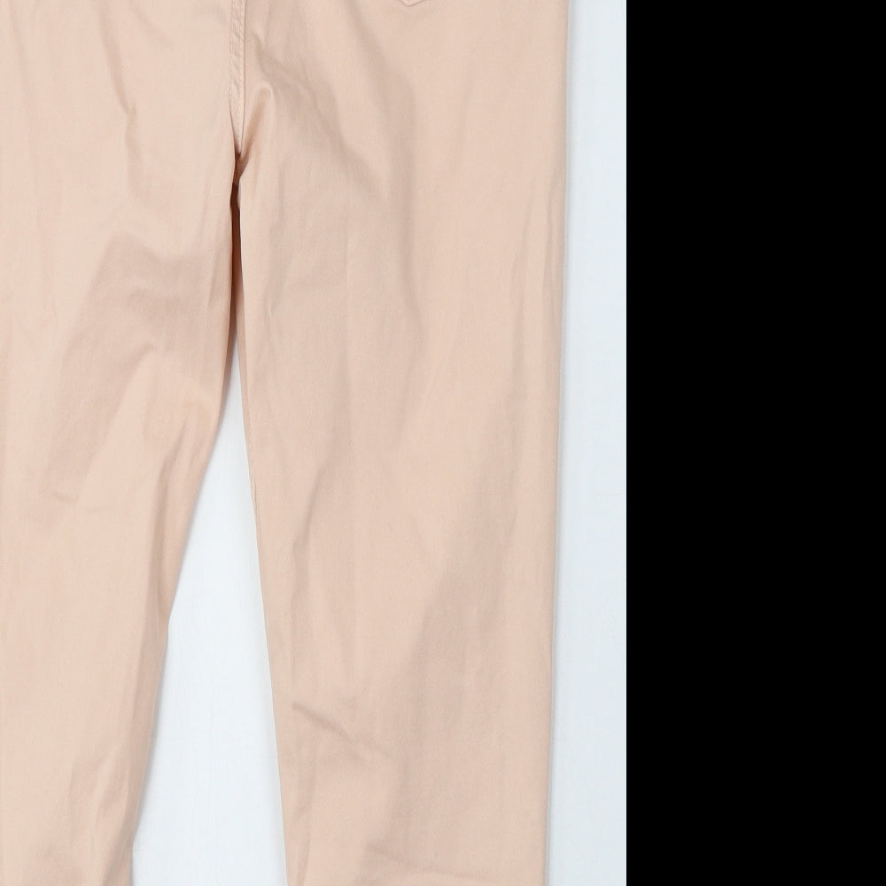 Preworn Womens Pink Cropped Jeans Size 34 in L22 in Regular Button