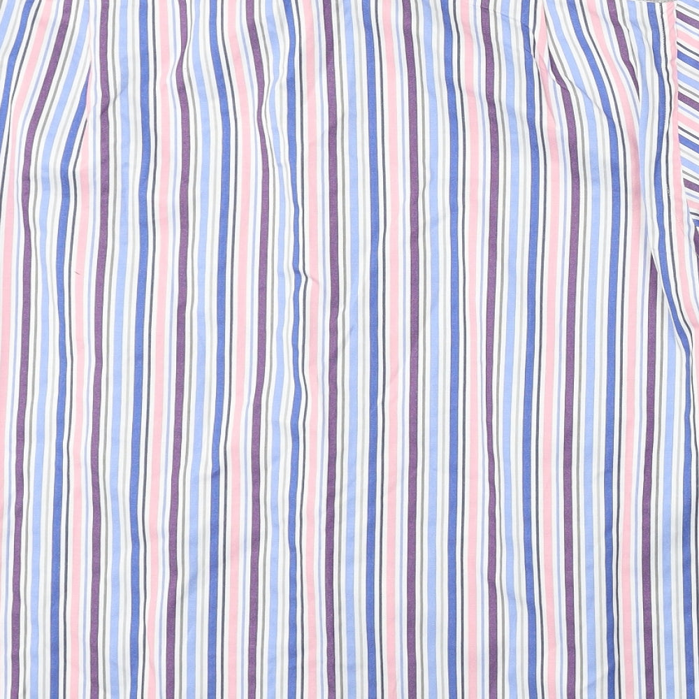 Daniel Graham Mens Multicoloured Striped Polyester Button-Up Size M Collared Button