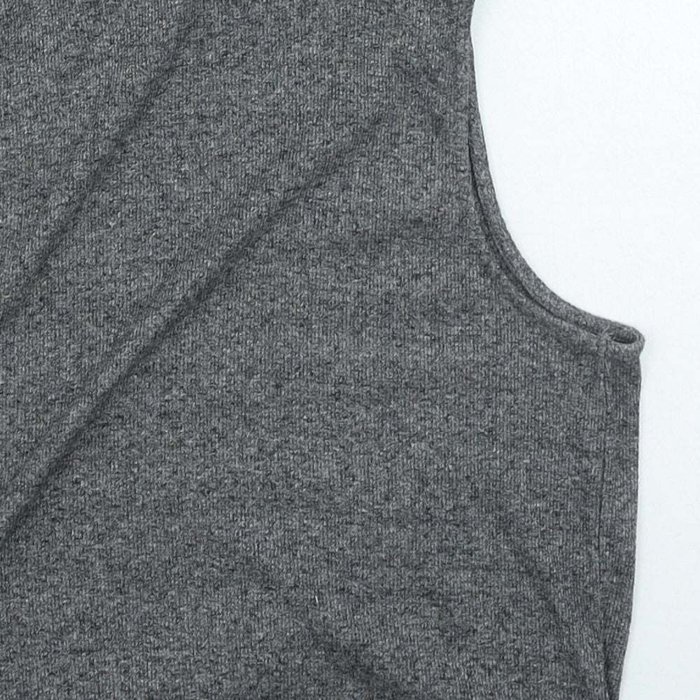 H&M Womens Grey Polyester Cropped Tank Size M High Neck