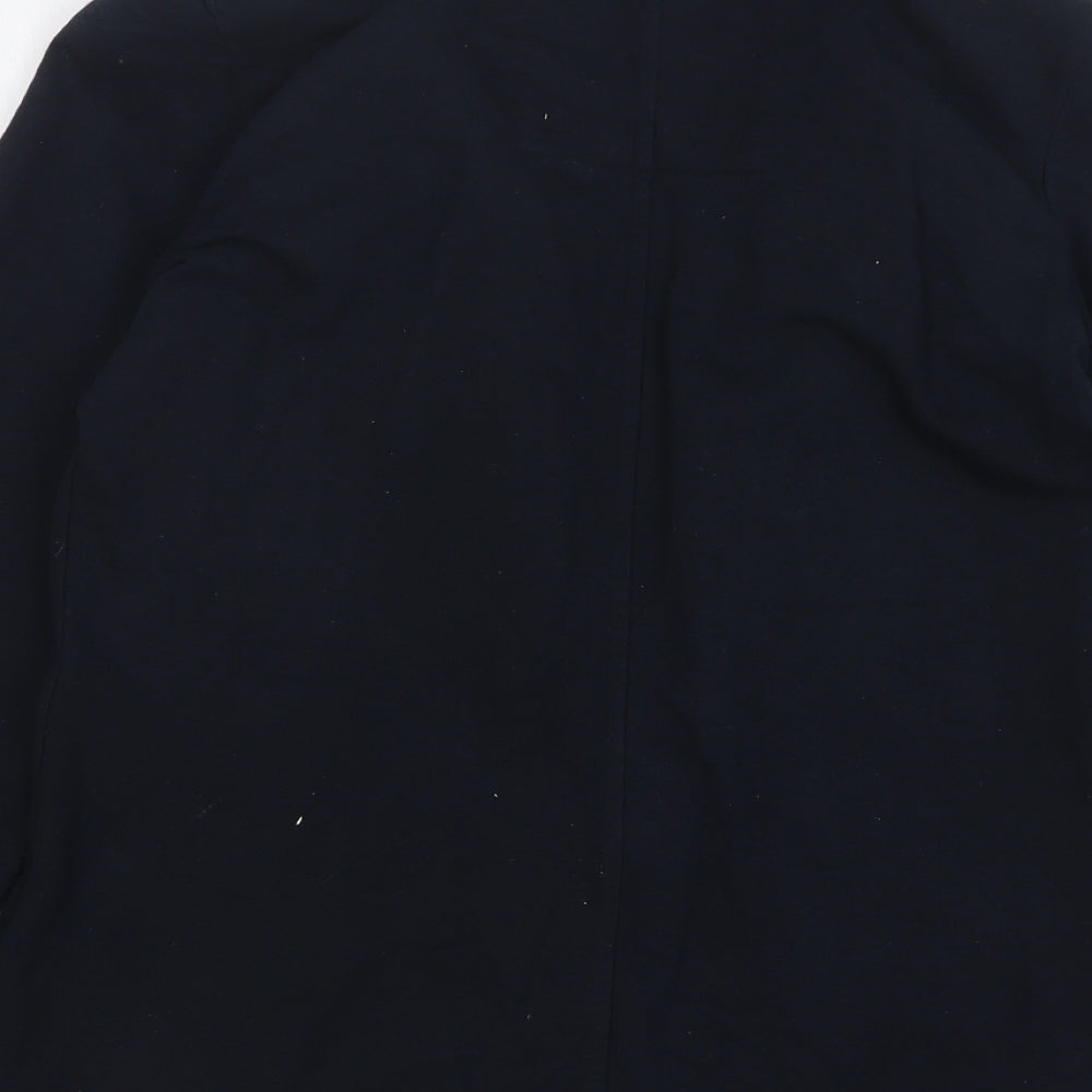 Denim & Co. Womens Blue Cotton Jacket Blazer Size 10