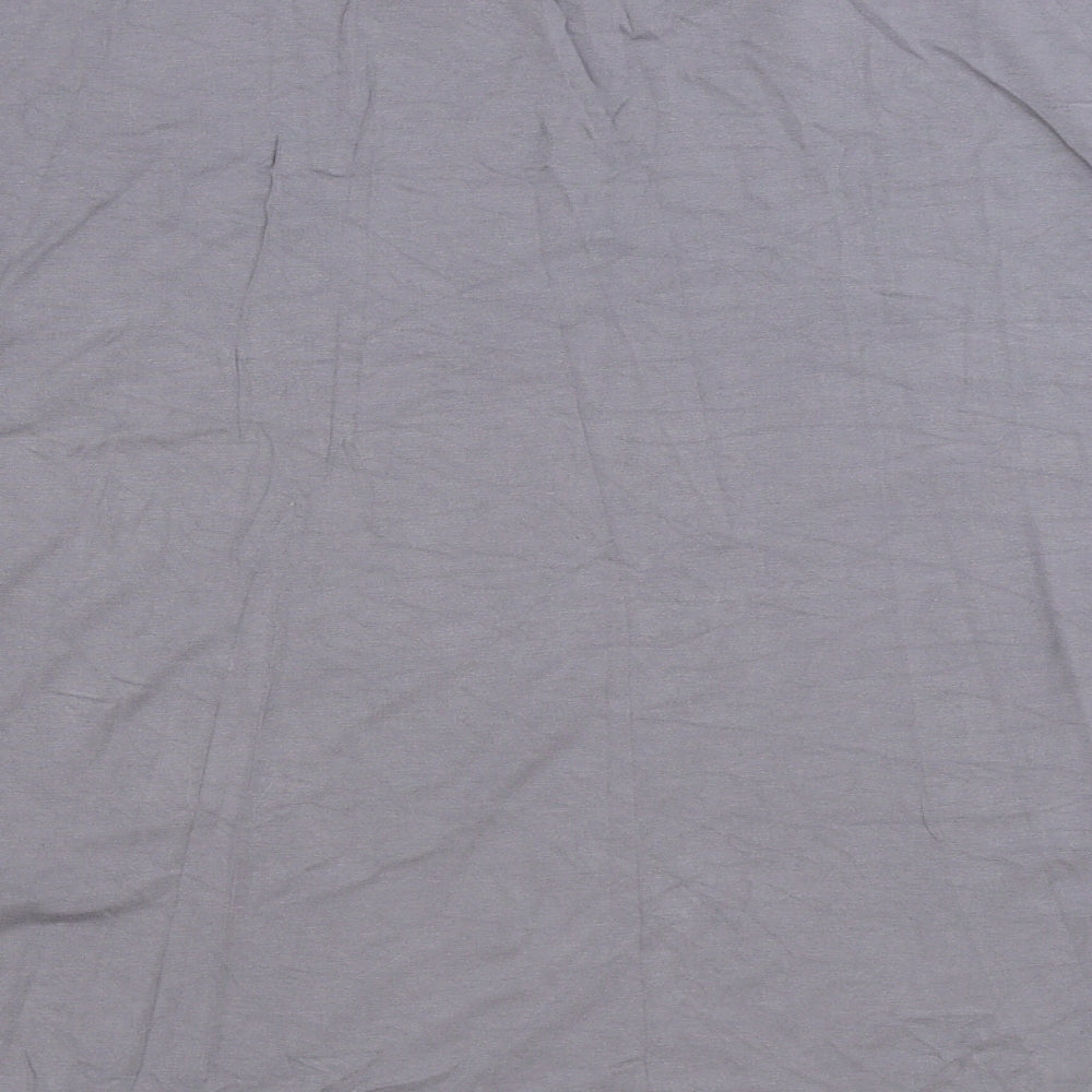 Bonmarché Womens Grey Geometric Polyester Basic Blouse Size 14 Round Neck