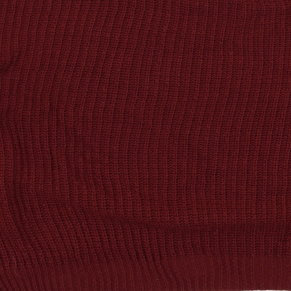 Preworn Womens Red Round Neck Acrylic Pullover Jumper Size L