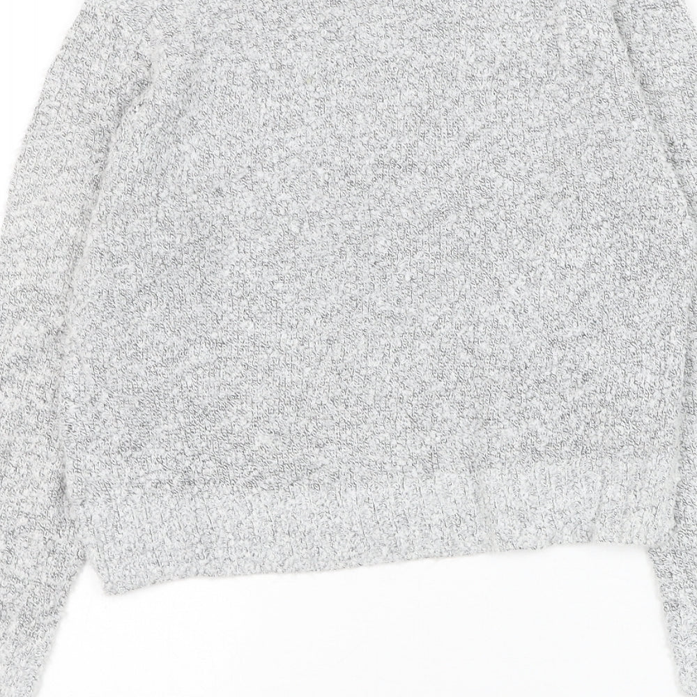 Divided by H&M Womens Grey Round Neck Acrylic Pullover Jumper Size XS