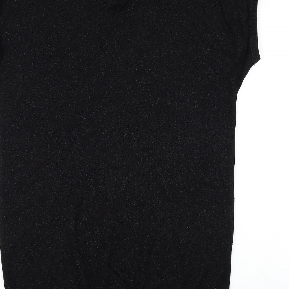 Dorothy Perkins Womens Black Round Neck Viscose Pullover Jumper Size 12