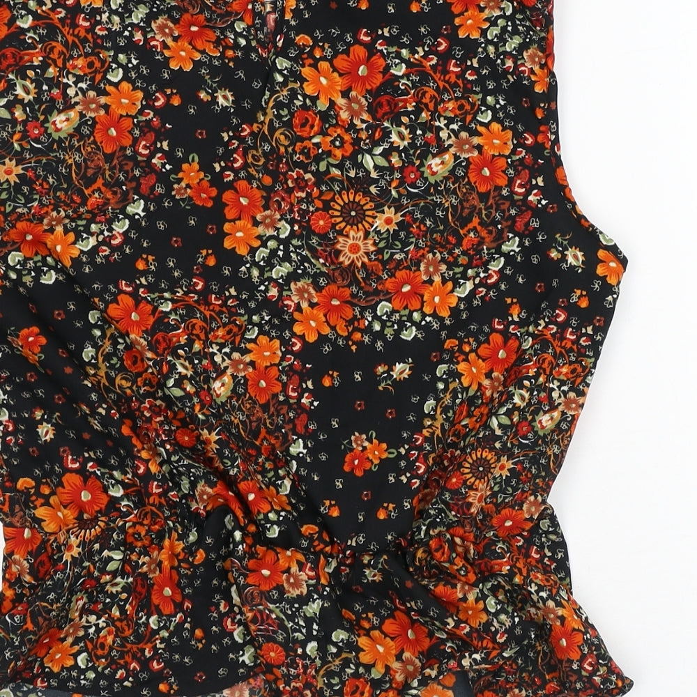 Chemistry Womens Multicoloured Floral Polyester Basic Blouse Size 10 Round Neck - Flowers