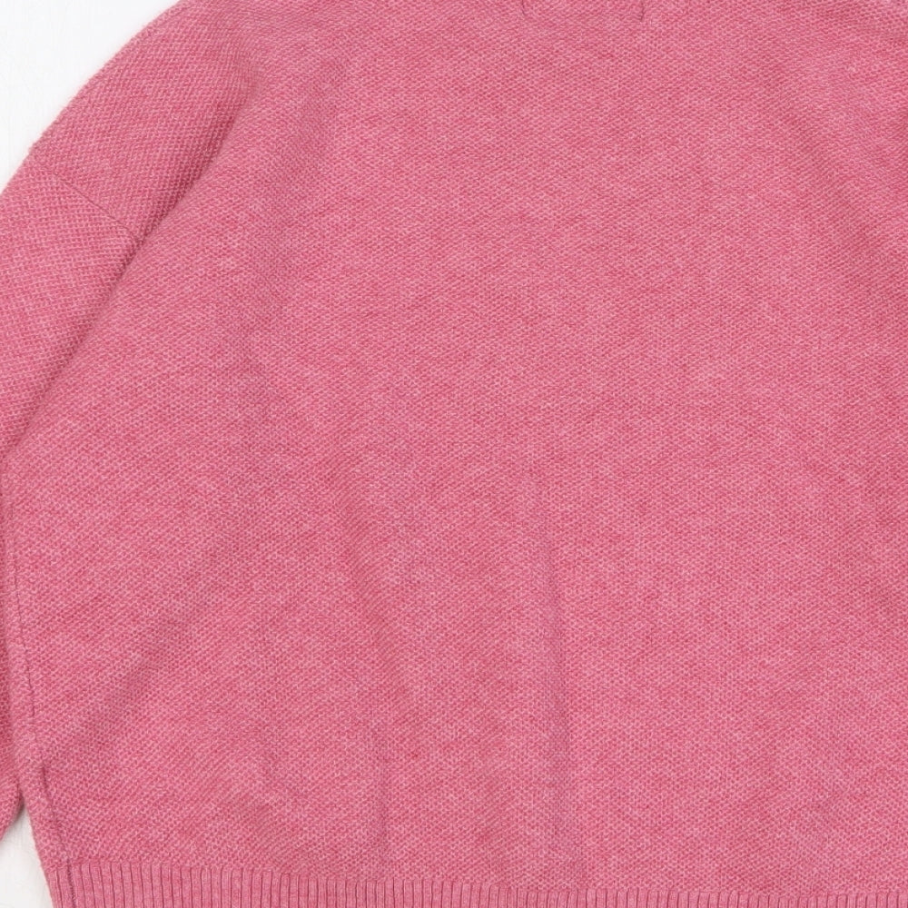 Marks & Spencer Womens Pink High Neck Polyester Pullover Jumper Size S