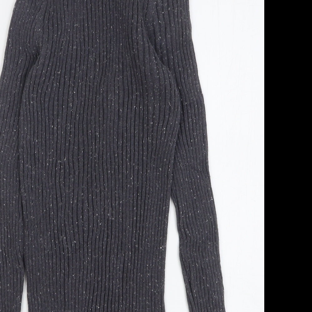 10018 NYC Womens Grey Round Neck Cotton Pullover Jumper Size L