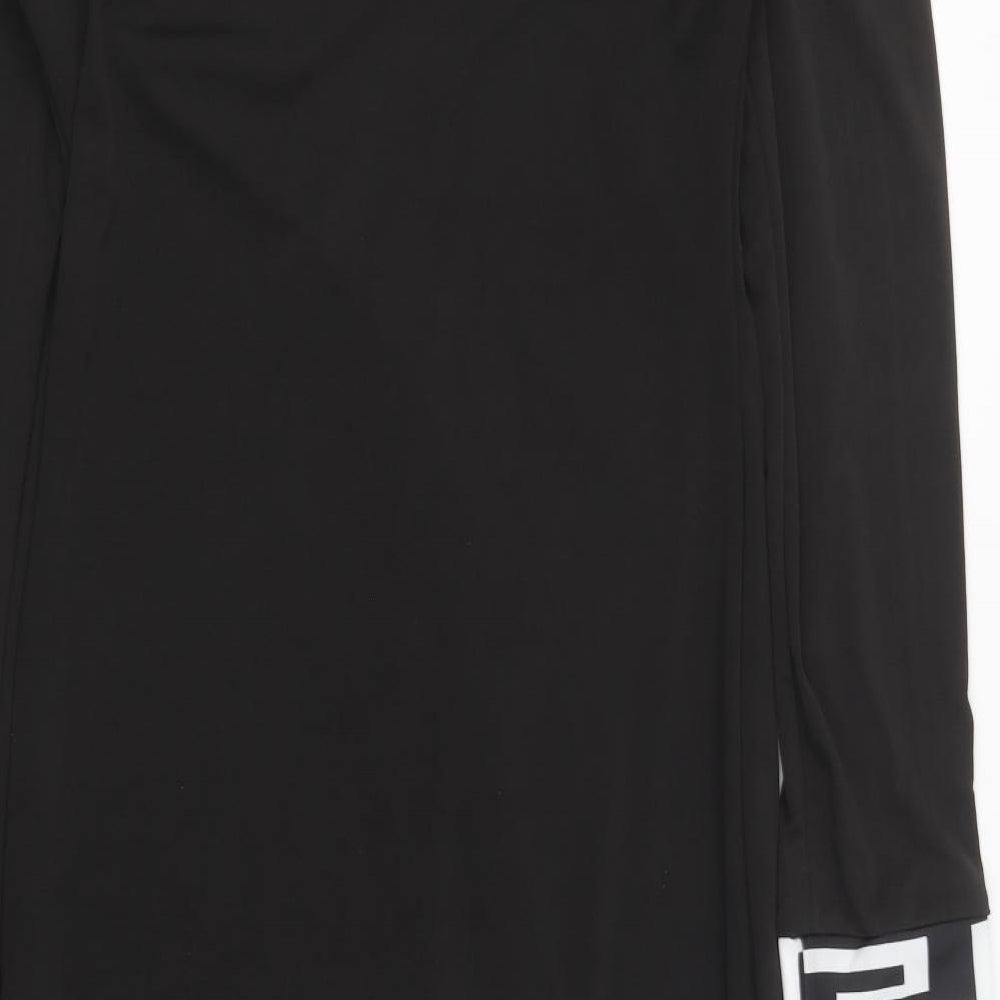 Preworn Womens Black Polyester Bodycon Size S Off the Shoulder Pullover