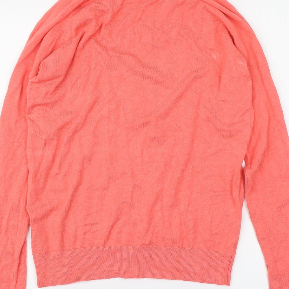 Dunnes Stores Womens Orange Round Neck Viscose Pullover Jumper Size M
