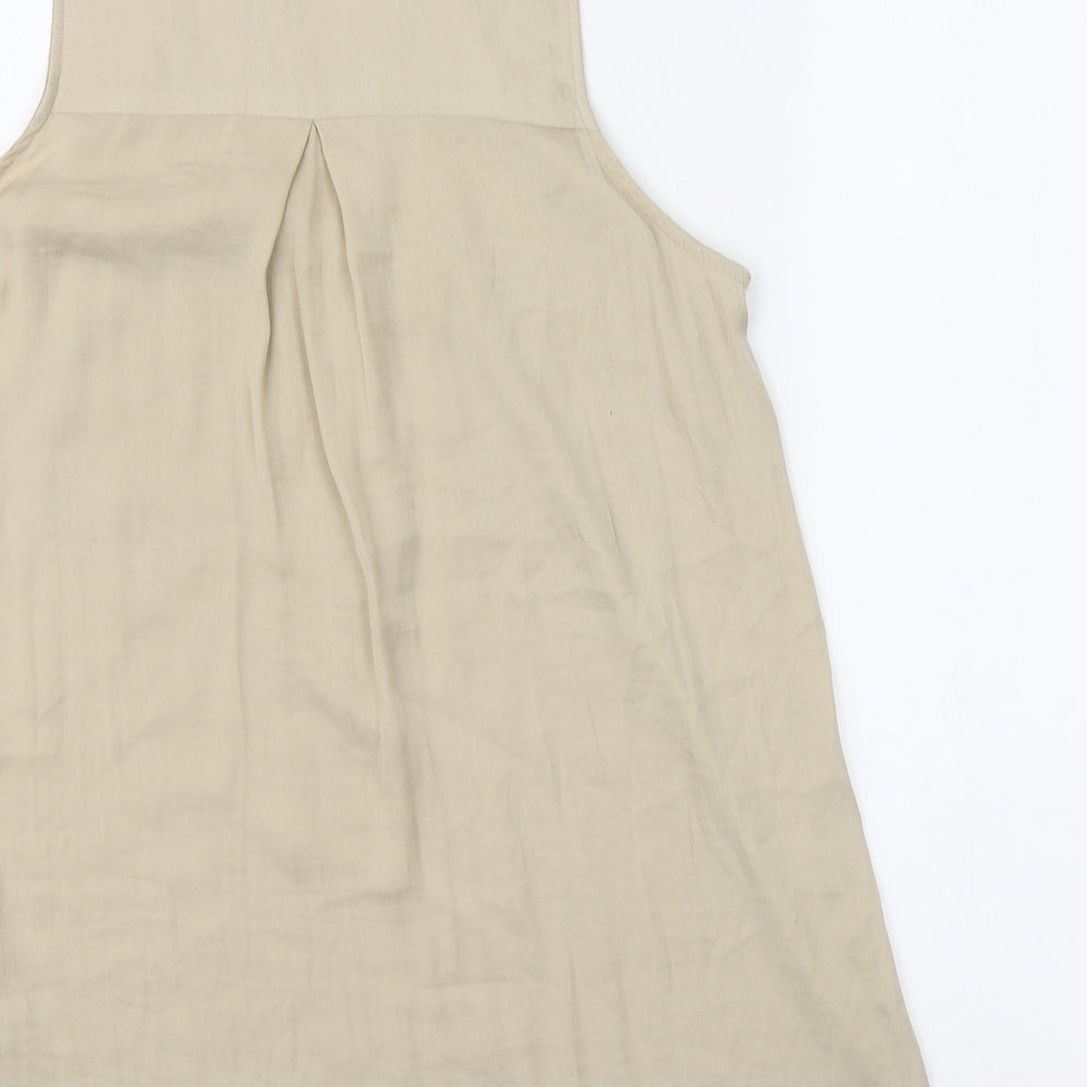 Stradivarius Womens Beige Polyester Basic Blouse Size M V-Neck
