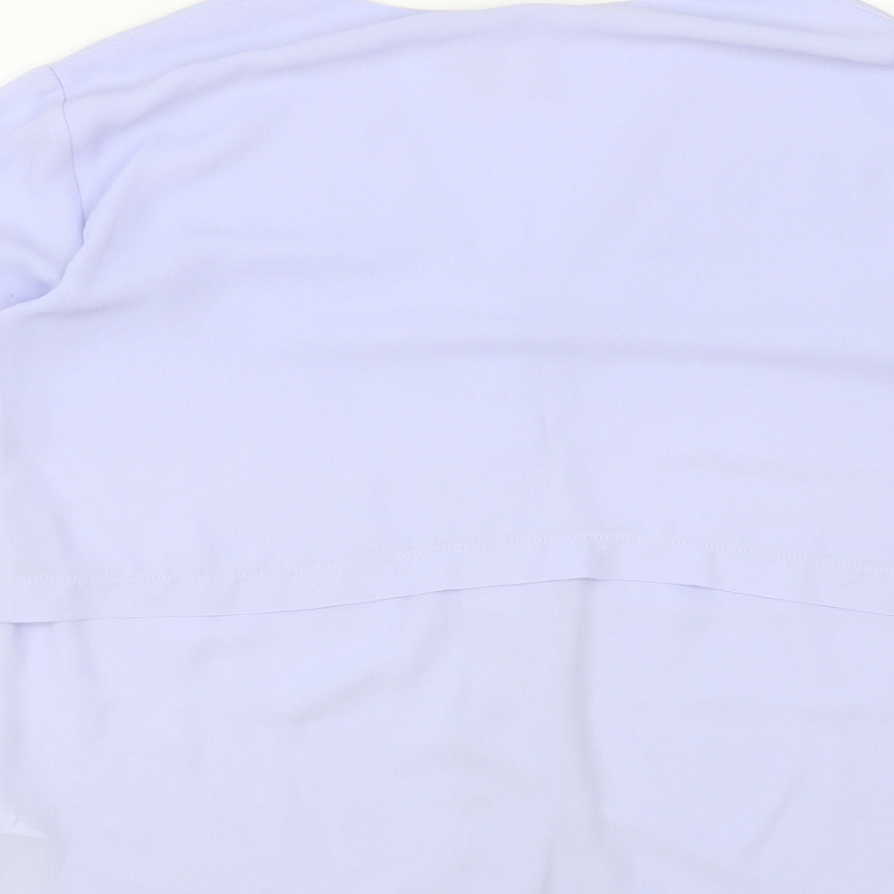 ASOS Womens Blue Polyester Basic Button-Up Size 4 V-Neck