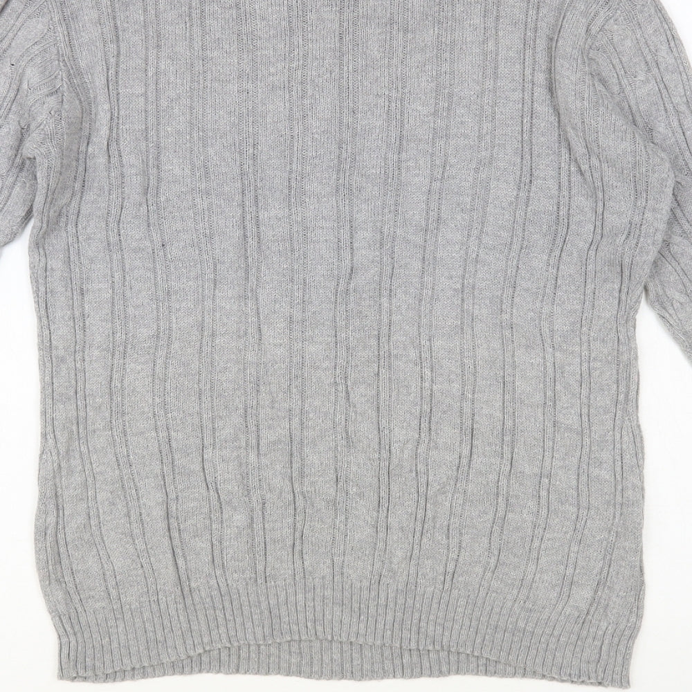 Brave Soul Womens Grey Round Neck Viscose Pullover Jumper Size M