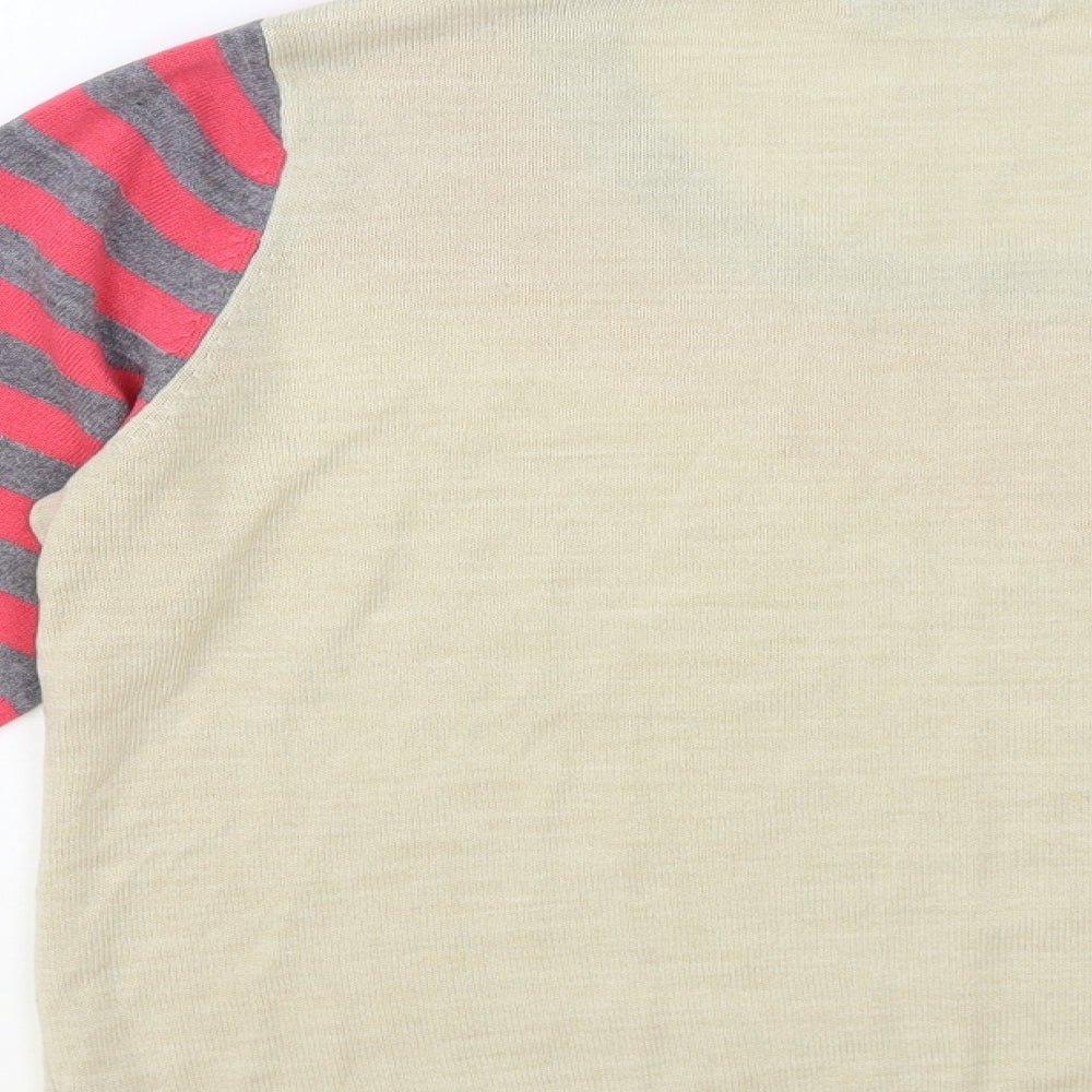Per Una Womens Multicoloured Scoop Neck Striped Acrylic Pullover Jumper Size L