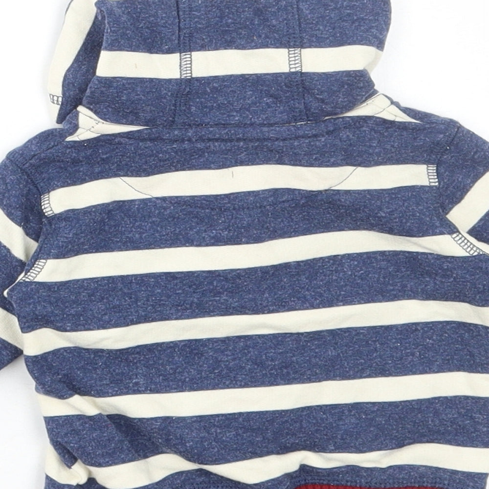 Marks & Spencer Boys Multicoloured Striped Cotton Full Zip Jumper Size 0-3 Months Zip