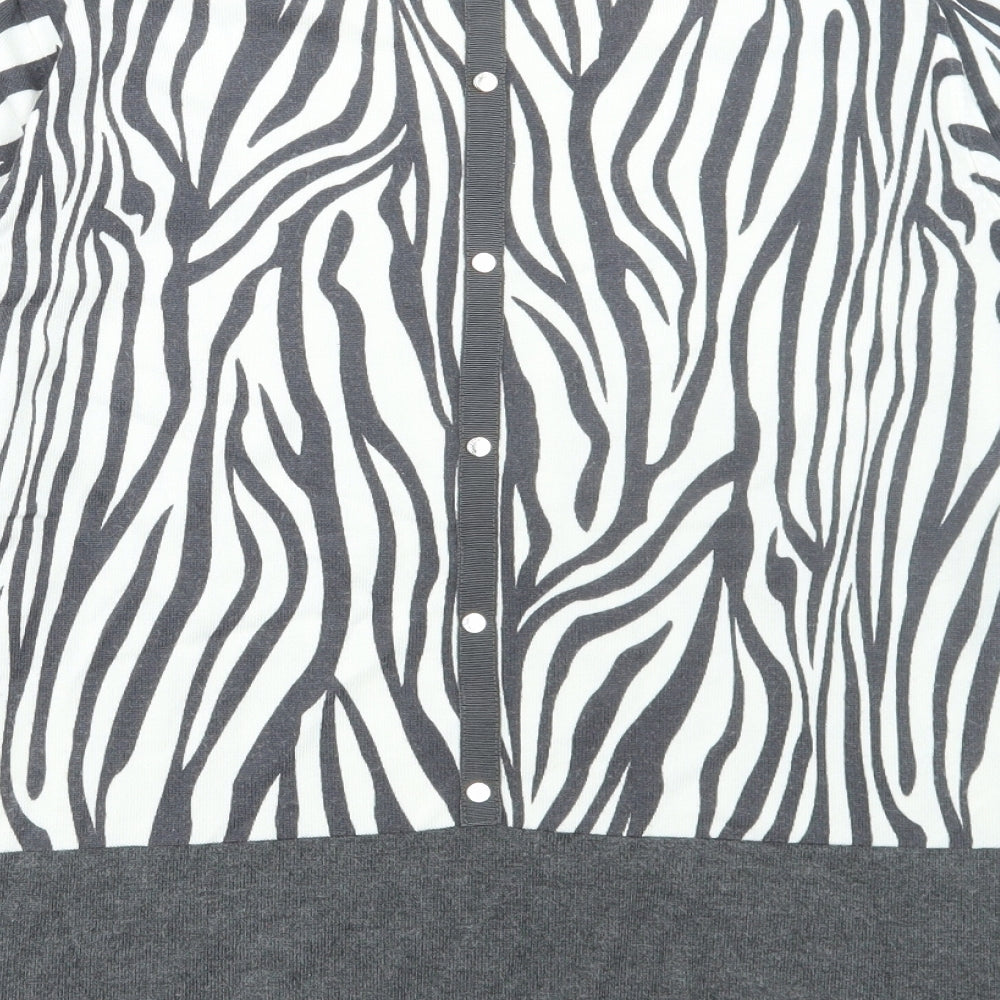 MARBLE Womens Multicoloured Round Neck Animal Print Viscose Pullover Jumper Size 12