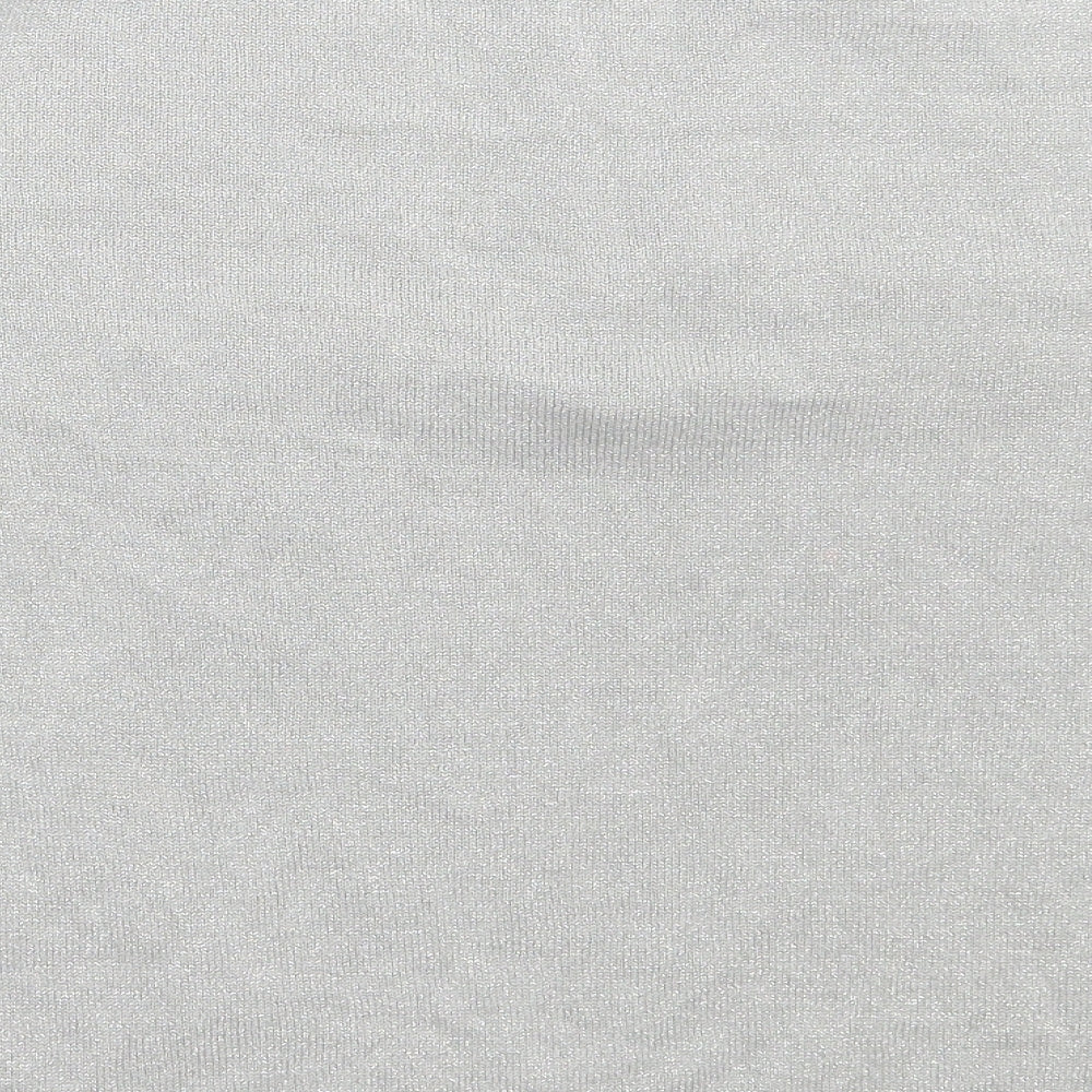 Amanti Womens Silver Scoop Neck Acrylic Pullover Jumper Size 2XL