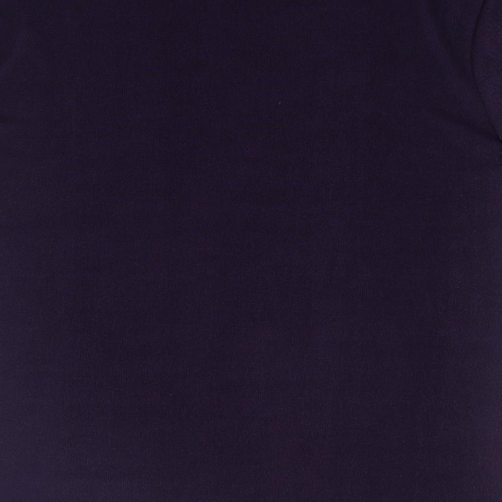 Preworn Womens Purple Polyester Basic Blouse Size M Mock Neck
