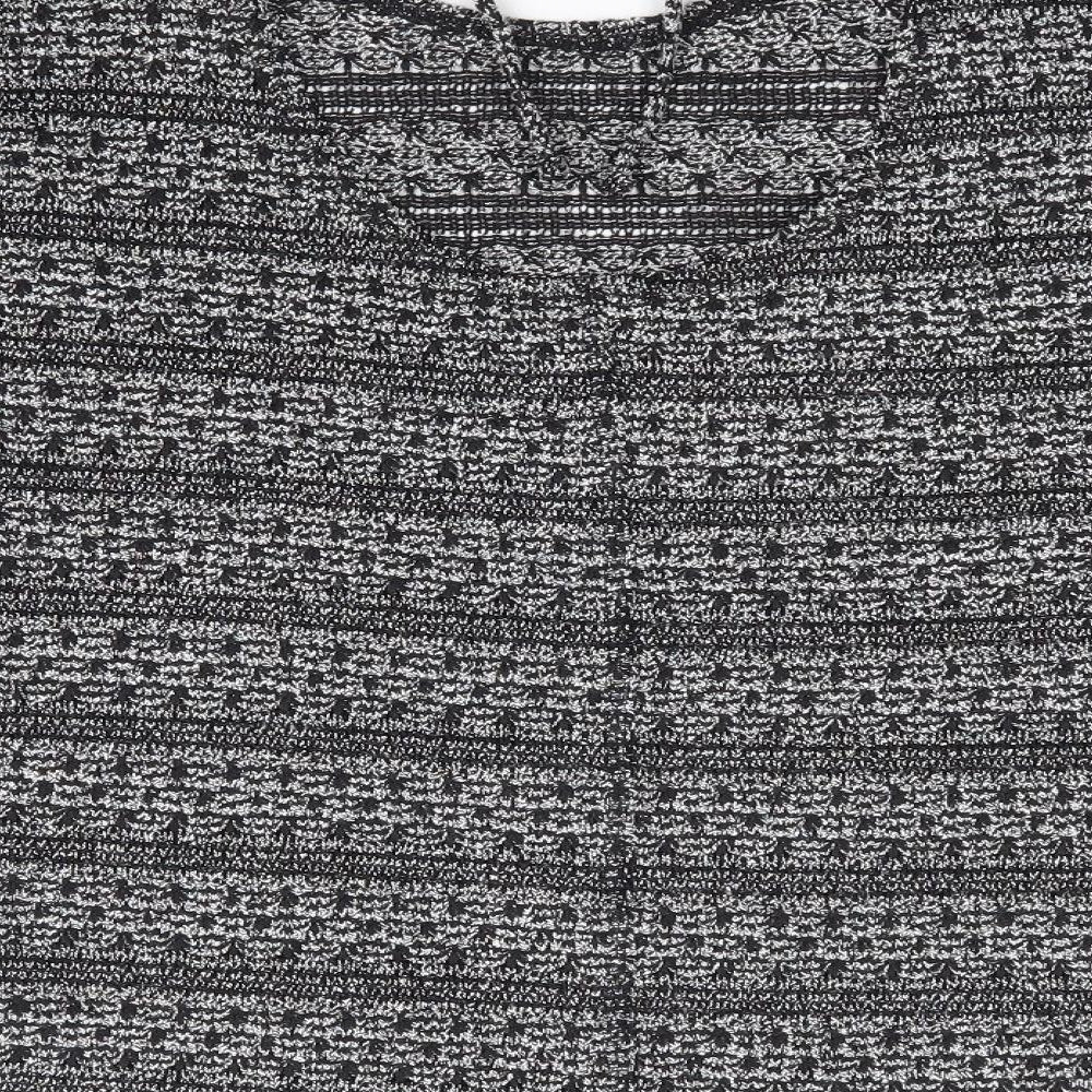 NEXT Womens Black Scoop Neck Geometric Polyester Pullover Jumper Size 10