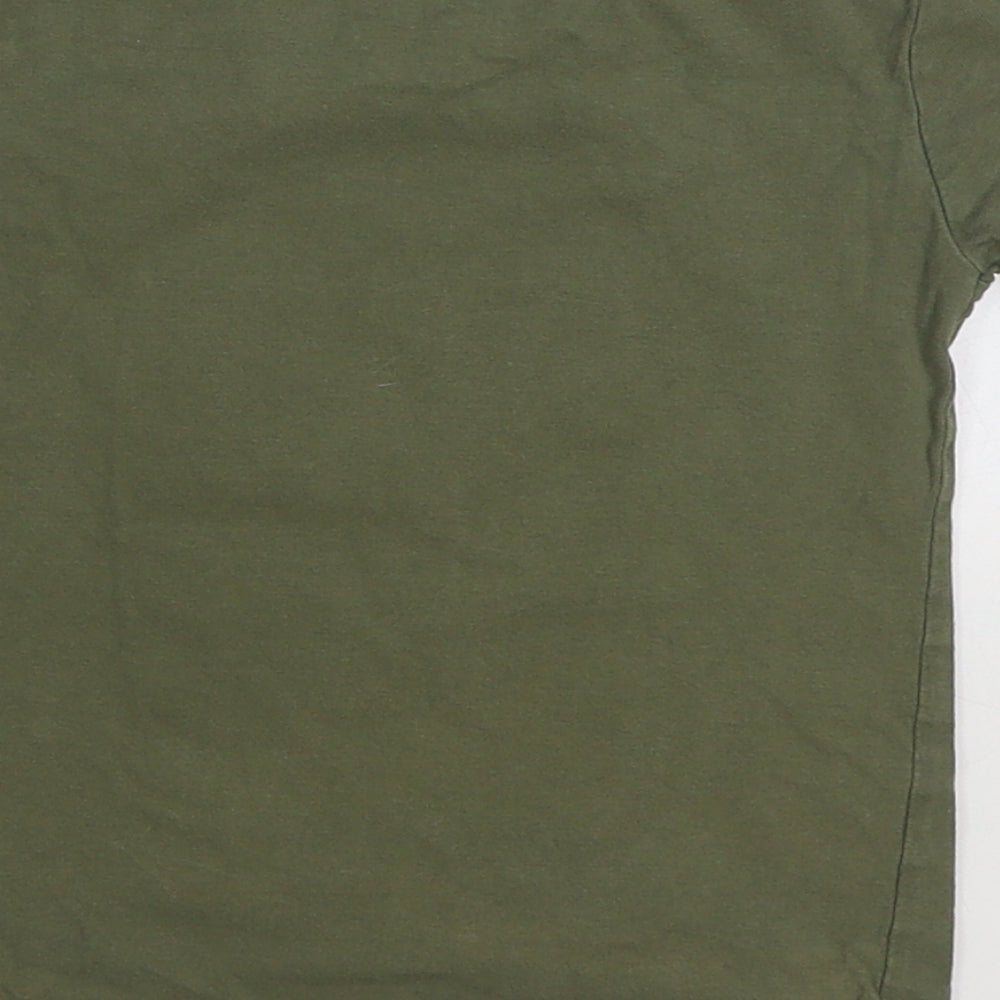 Dunnes Boys Green 100% Cotton Basic T-Shirt Size 2 Years Round Neck Pullover - Slogan Palm Tress