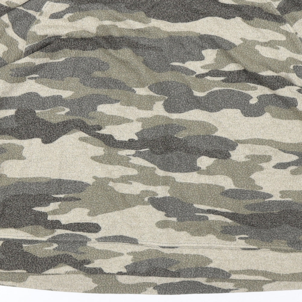 LOGG Mens Multicoloured Camouflage Viscose Pullover Sweatshirt Size S