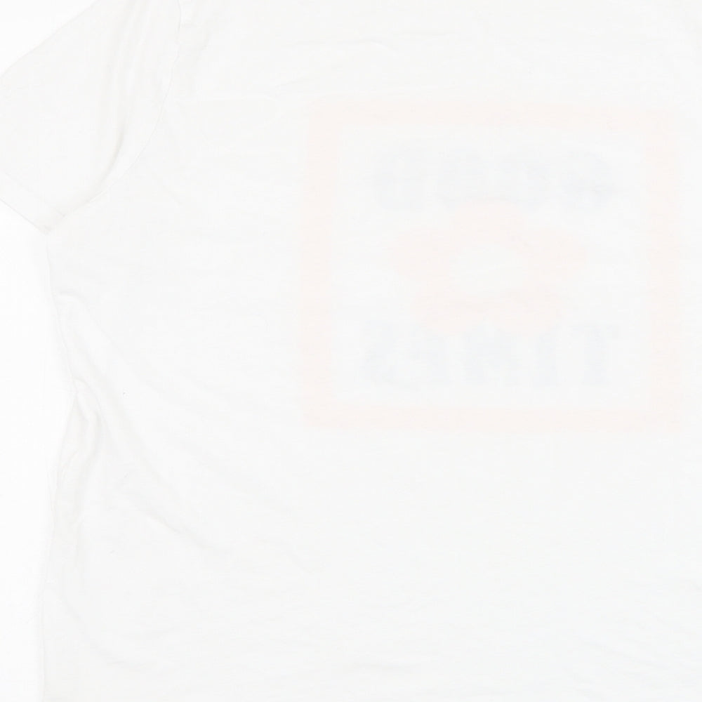 Preworn Womens White Polyester Basic T-Shirt Size S Round Neck - Good Times