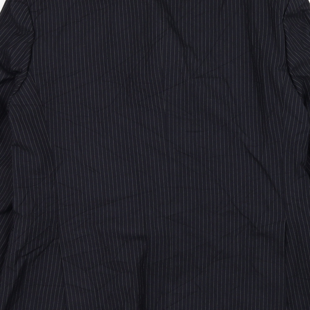 Daniel Drescott Mens Blue Striped Wool Jacket Suit Jacket Size 42