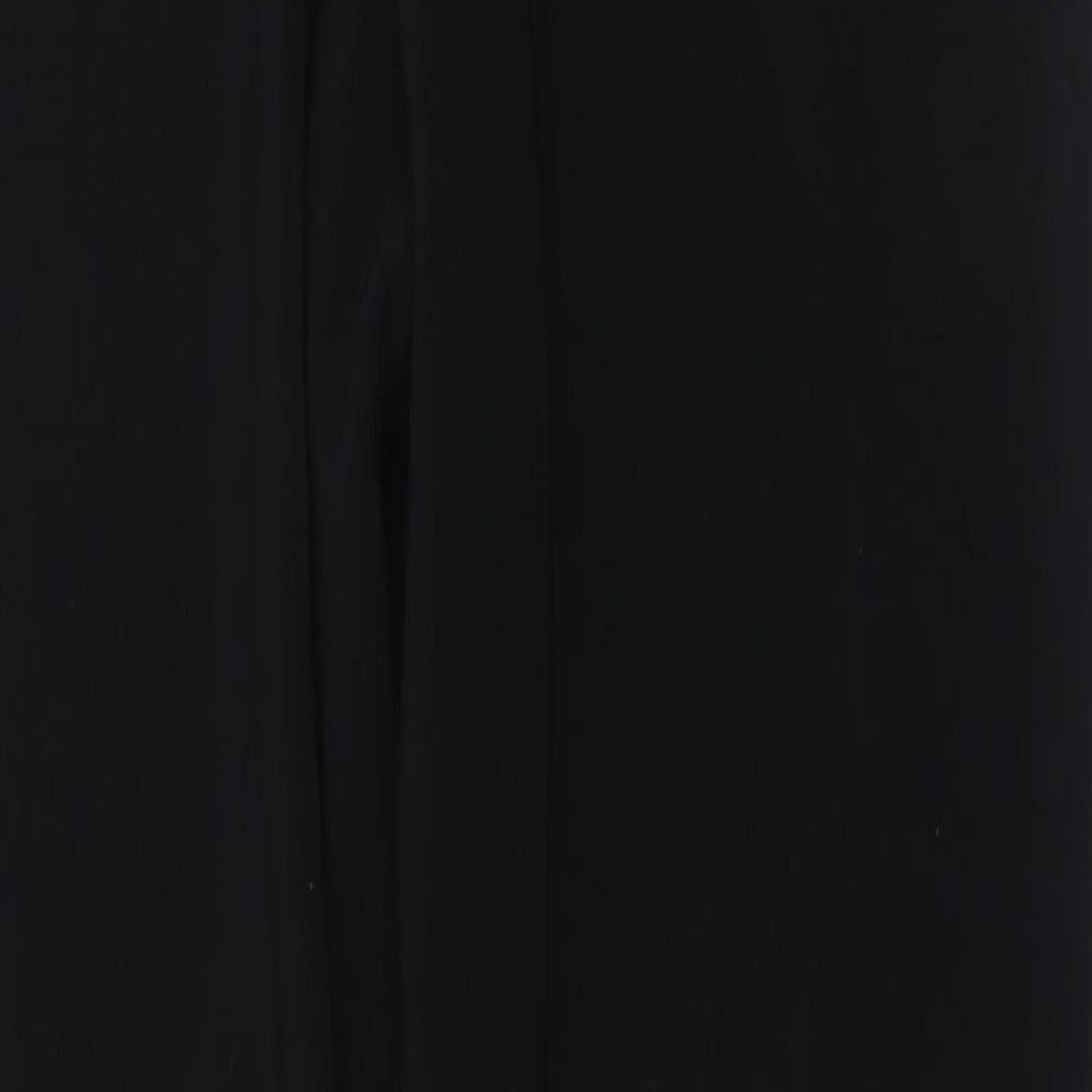 Preworn Womens Black Polyester Trousers Size 32 in L27 in Regular