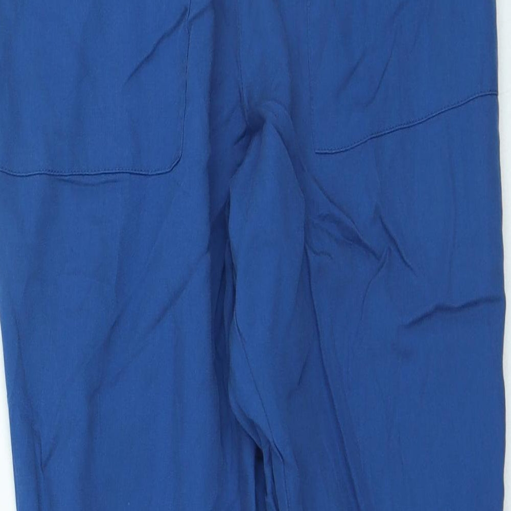 H&M Womens Blue Lyocell Trousers Size 4 L25 in Regular