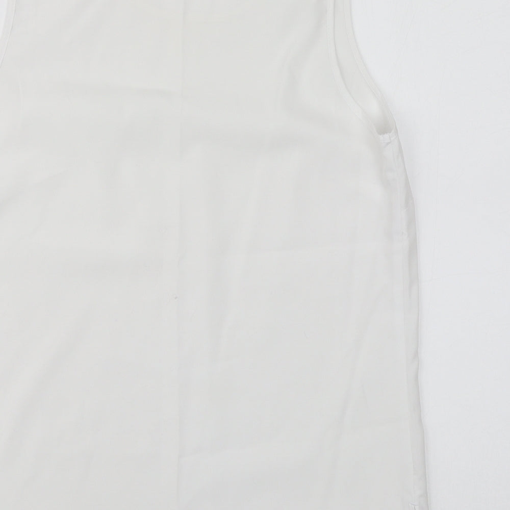 H&M Womens White Polyester Basic Tank Size 12 Round Neck