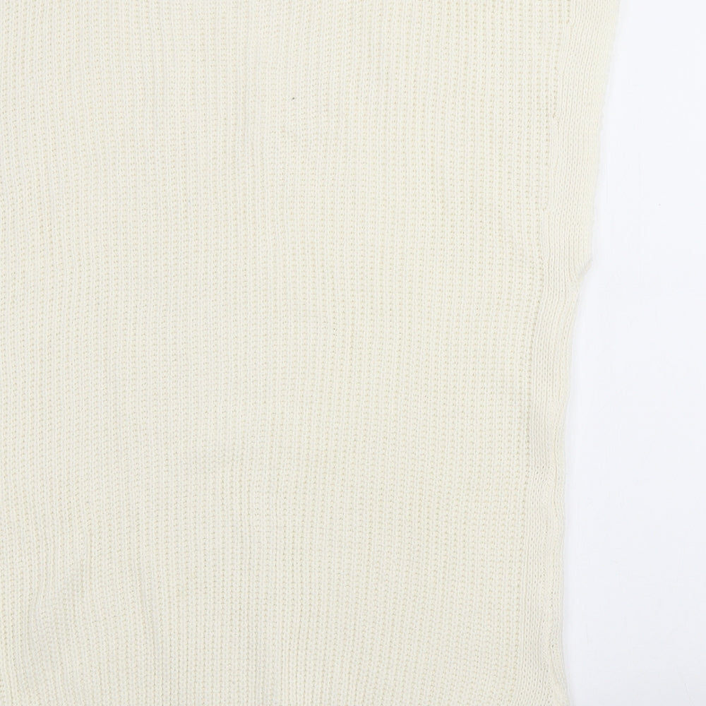 I SAW IT FIRST Womens Ivory Acrylic Jumper Dress Size S Roll Neck