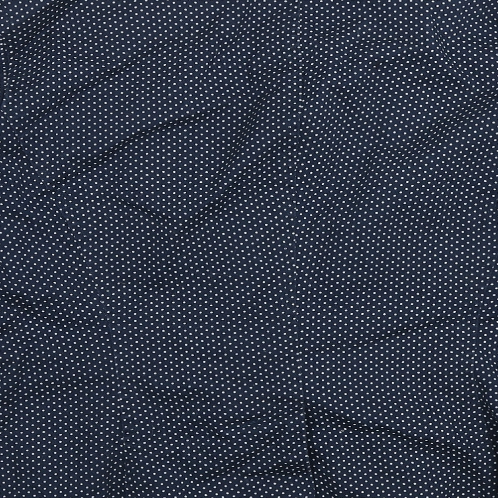 Marks & Spencer Womens Blue Polka Dot Jacket Blazer Size 14 Button