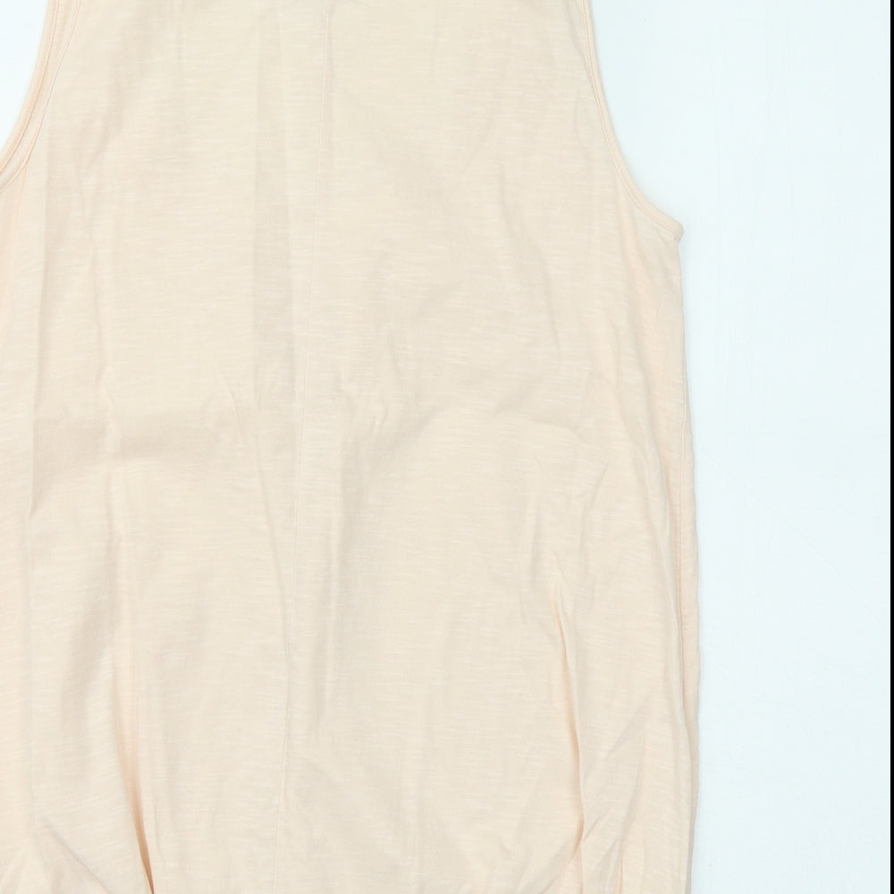 Dorothy Perkins Womens Pink Cotton Basic Tank Size 14 Round Neck