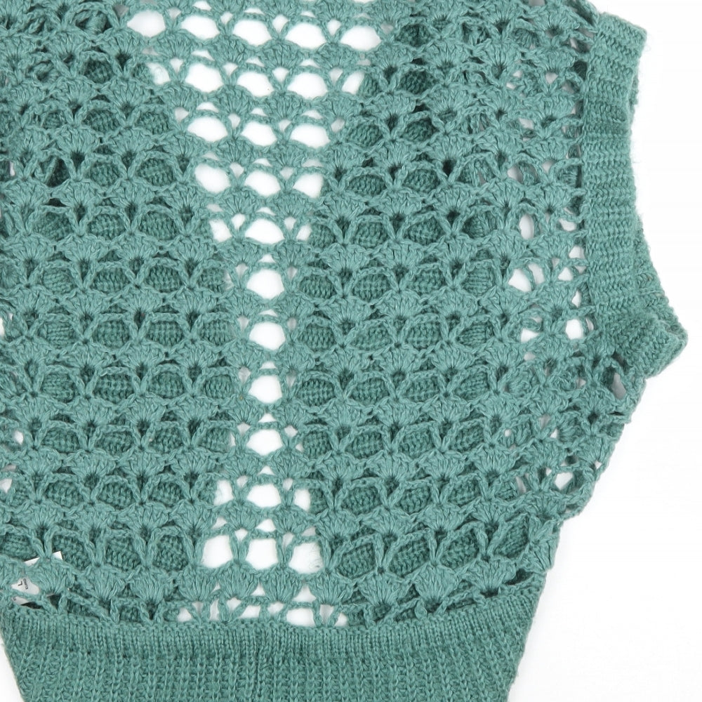 Dorothy Perkins Womens Green V-Neck Acrylic Cardigan Jumper Size L