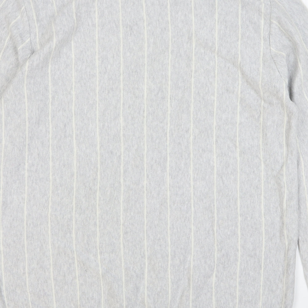 NEXT Womens Grey Striped Acrylic Pullover Sweatshirt Size L Pullover