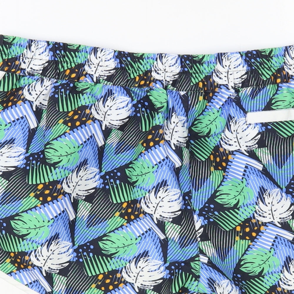 Balcony & Falcon Womens Multicoloured Geometric Polyester Bermuda Shorts Size L L3 in Regular Pull On