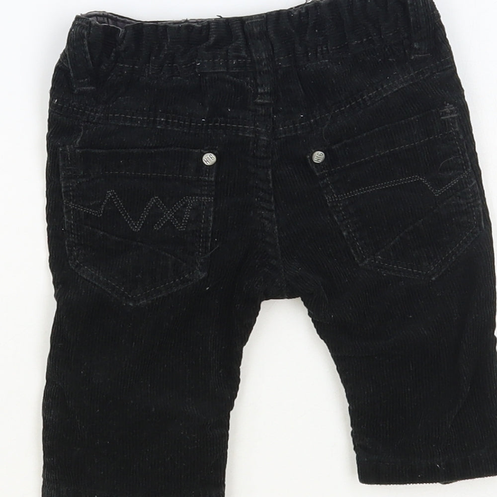 Next Baby Black Cotton Capri Trousers Size 3-6 Months Snap