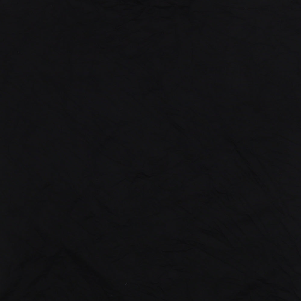Smira Womens Black Geometric Polyester Basic Blouse Size XL Round Neck