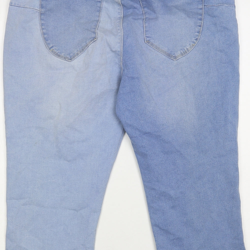 Royalty Womens Blue Cotton Cropped Jeans Size 38 in L21 in Regular Button